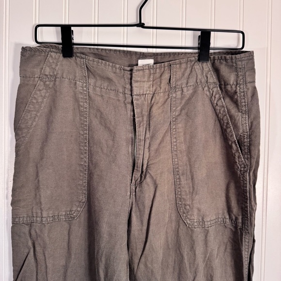GAP Wide Leg Linen Cotton Blend Olive Green Pants Women’s Size 6 - Picture 3 of 10